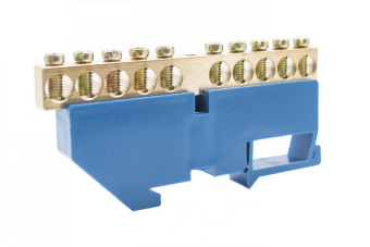 Фотография товара 'Engard DBN-28-10N Шинки нулевые латунные на дин-опоре ШНИ 8х12мм 10 отв'