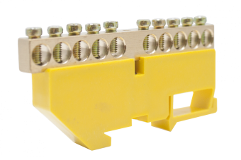 Фотография товара 'Engard DBN-28-10PE Шинки нулевые латунные на дин-опоре ШНИ 8х12мм 10 отв'