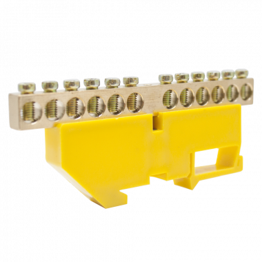 Фотография товара 'Engard DBN28-12PE Шинка нулевая латунная на Din-опоре 8х12мм 12 отв'