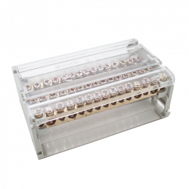 Фотография товара 'Engard DB1-4115 Распределительный блок три фазы-ноль 8х12мм 4х15 отв. 125А'