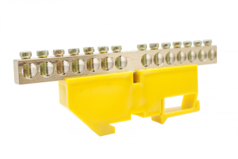 Фотография товара 'Engard DBN-28-14PE Шинки нулевые латунные на дин-опоре ШНИ 8х12мм 14 отв'