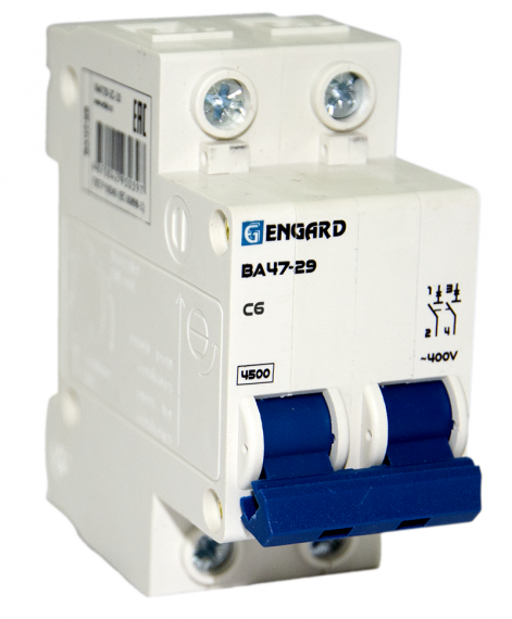 Фотография товара 'Engard VA4729-2С-50 Автоматический выключатель ВА47-29 2р C50 4,5кА'