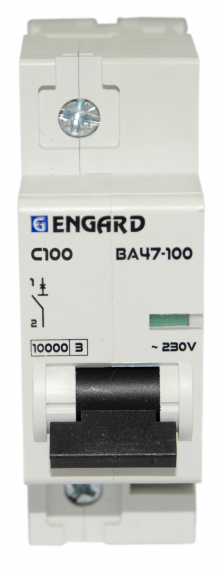 Фотография товара 'Engard VA47100-1C-100 Автоматический выключатель ВА47-100 1р C100 10кА'