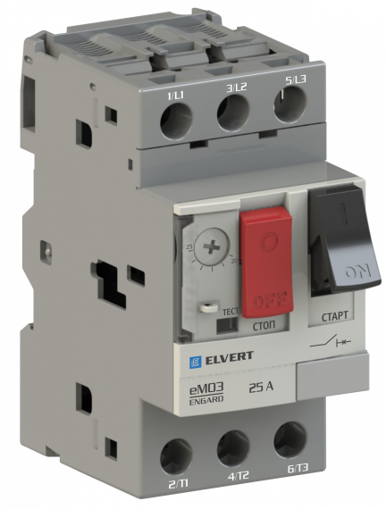 Фотография товара 'Engard eM03-1,6 Автоматический выключатель защиты двигателя eM03-1,6 In=1,6 A Ir=1-1,6 A'