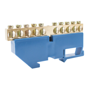 Фотография товара 'Engard DBN28-10N Шинка нулевая латунная на Din-опоре 8х12мм 10 отв.'